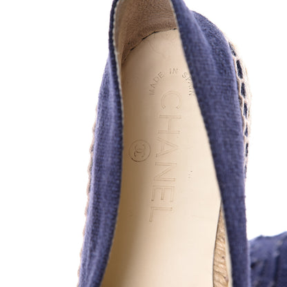 Chanel Linen CC Espadrilles 41 Blue Black 11 of 13
