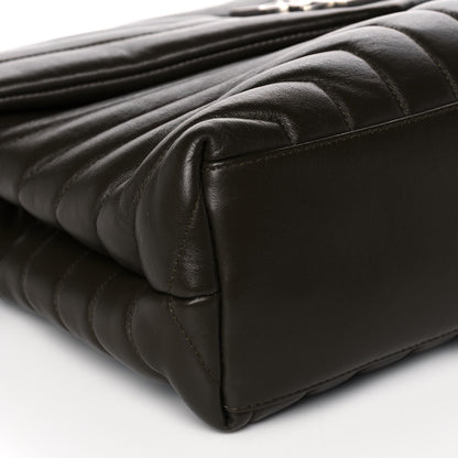 Saint Laurent Calfskin Y Quilted Monogram Medium Loulou Chain Satchel Kaki Fonce 11 of 14