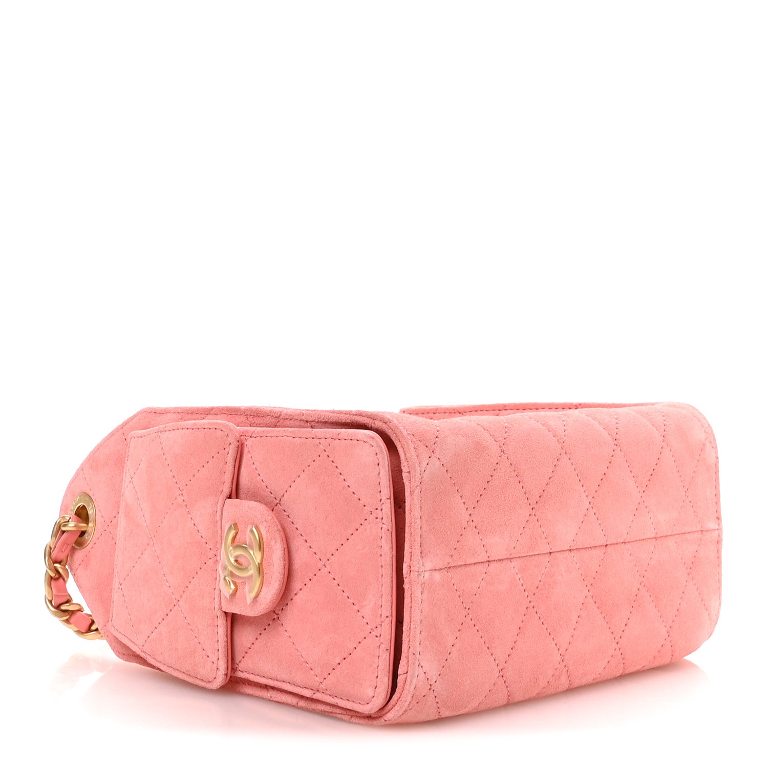 Chanel Suede Quilted Mini Chanel 25 Handbag Pink 4 of 10