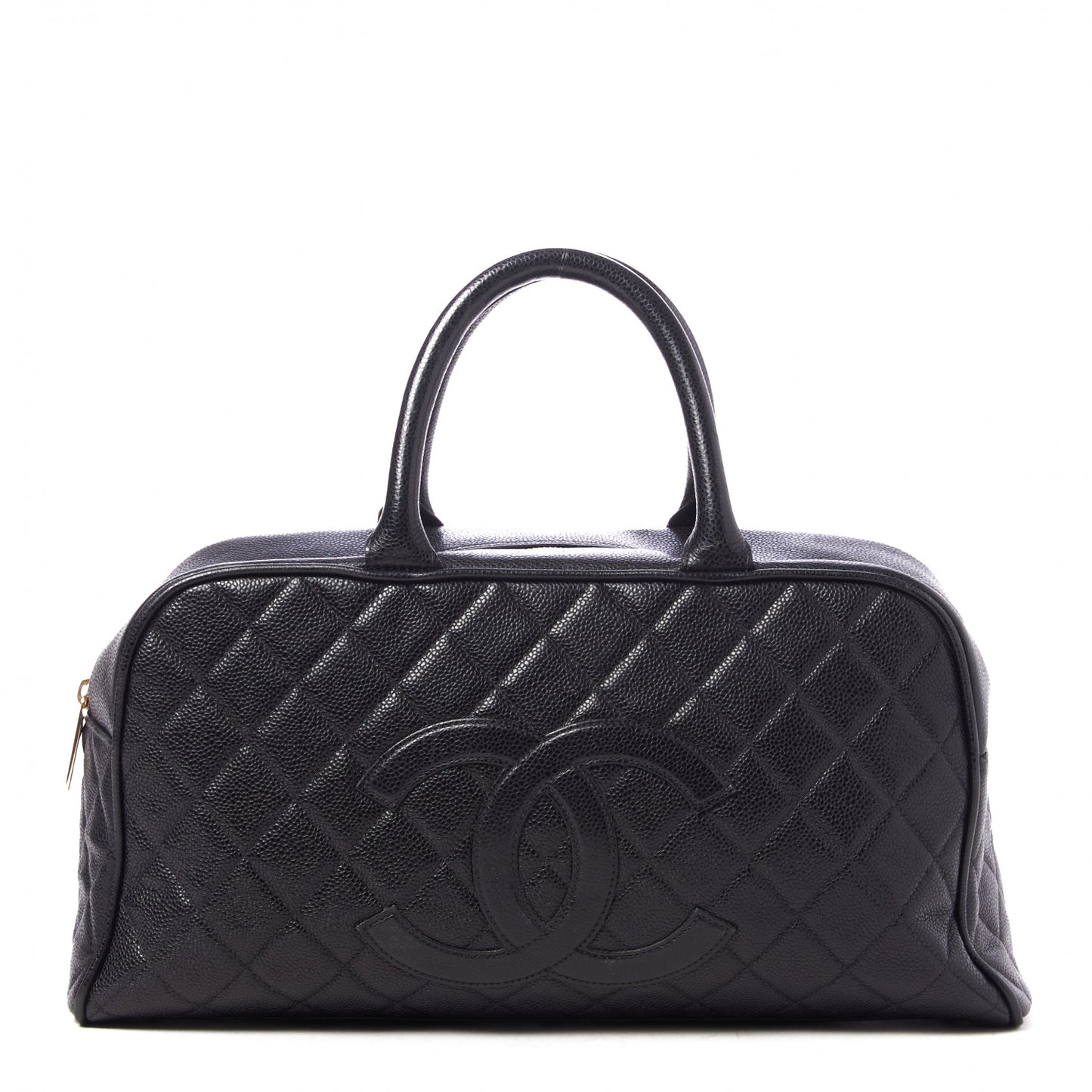 Caviar Quilted Large Bowler Black