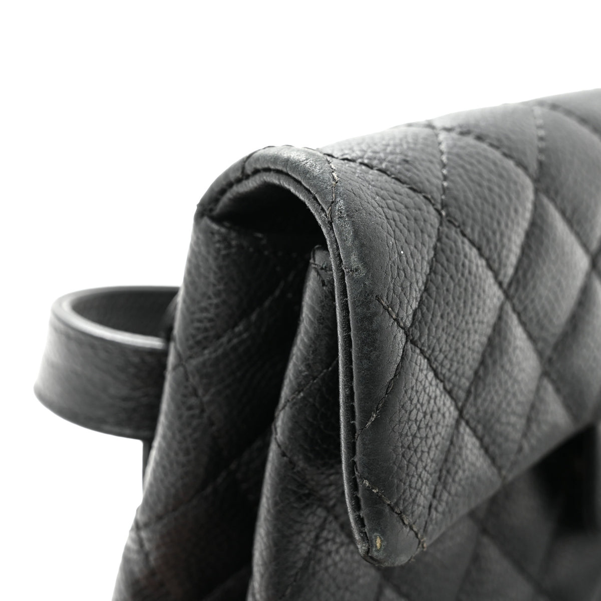 Chanel Grained Calfskin Quilted 2.55 Reissue Flap Belt Bag Clutch Black 12 of 13