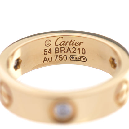 Cartier 18K Yellow Gold 3 Diamond 5.5mm LOVE Ring 54 6.75 5 of 6