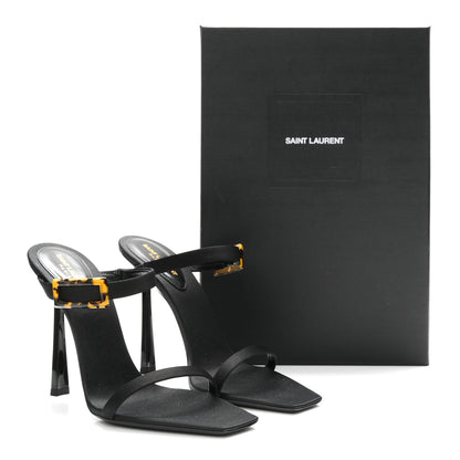 Saint Laurent Satin Oud Buckle Sandals 39 Black 10 of 10