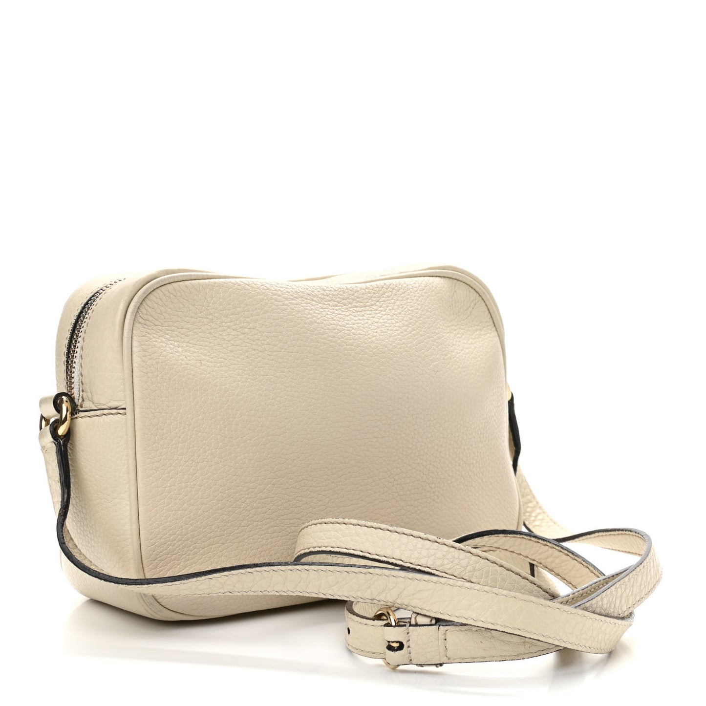 Pebbled Calfskin Small Soho Disco Bag Off White