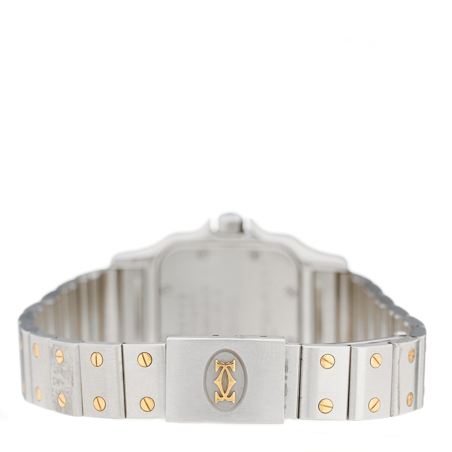 Cartier Stainless Steel 18K Yellow Gold 24mm Santos De Cartier Galbee Quartz Watch 3 of 4