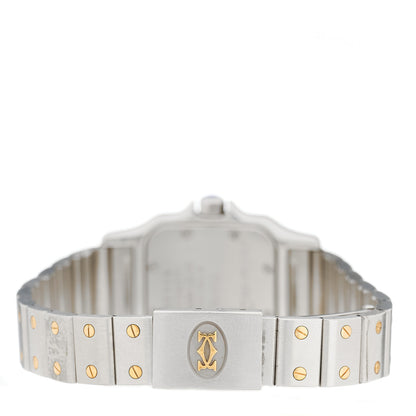 Cartier Stainless Steel 18K Yellow Gold 24mm Santos De Cartier Galbee Quartz Watch 3 of 4