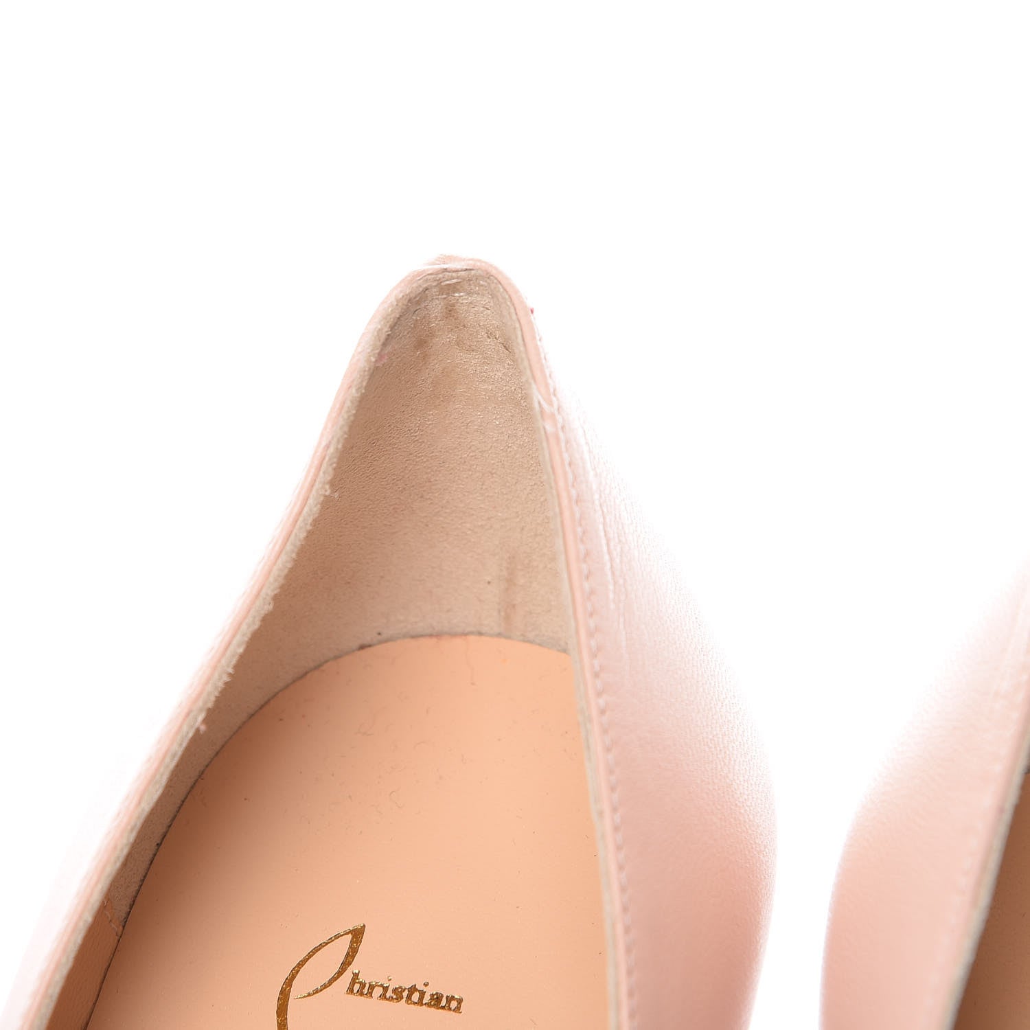 Christian Louboutin Calfskin Bow 80 Peep Toe Pumps 39.5 Nude 9 of 12