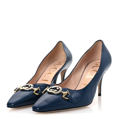 Gucci Malaga Kid Zumi 75mm Pumps 38.5 Blue 4 of 11