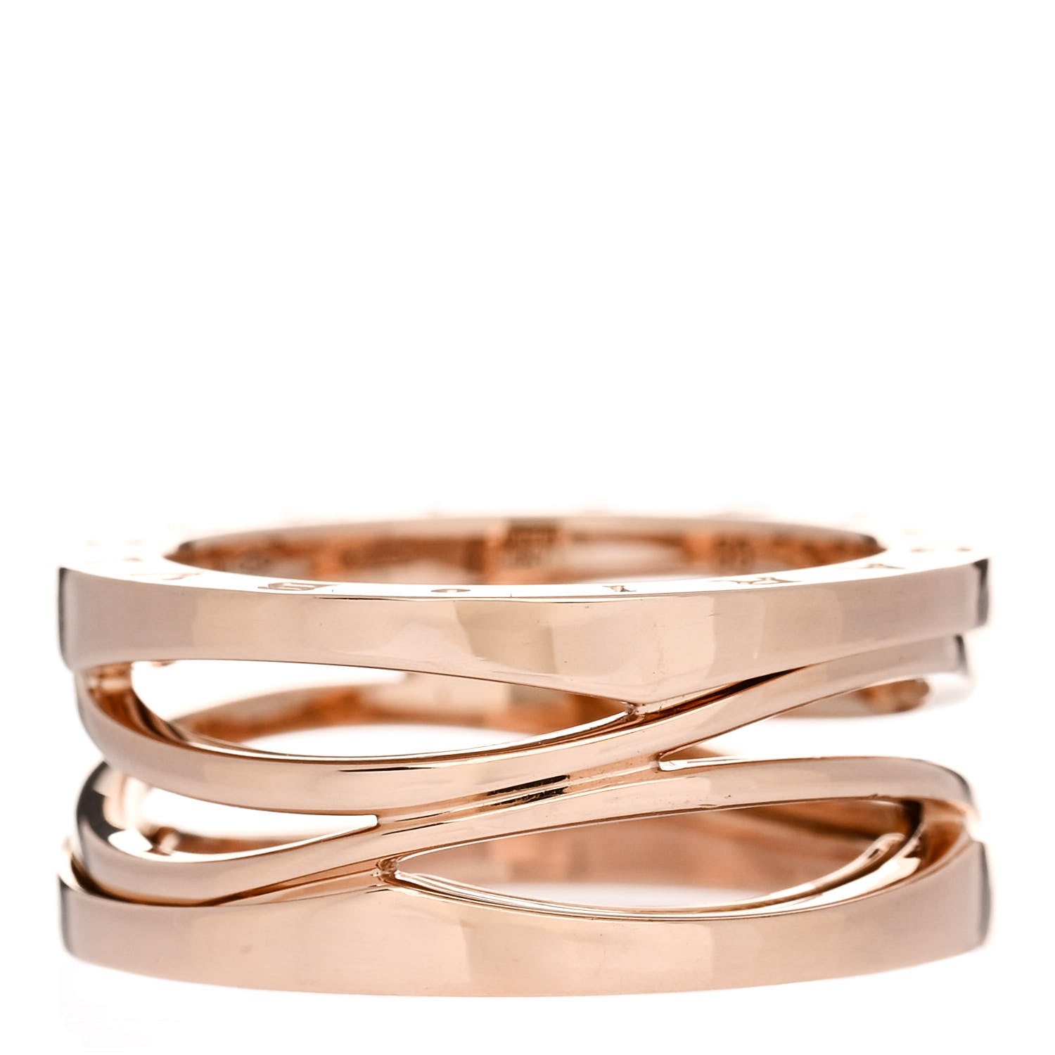 Bulgari 18K Rose Gold B.Zero1 Legend Three-Band Ring 55 7.25 1 of 5