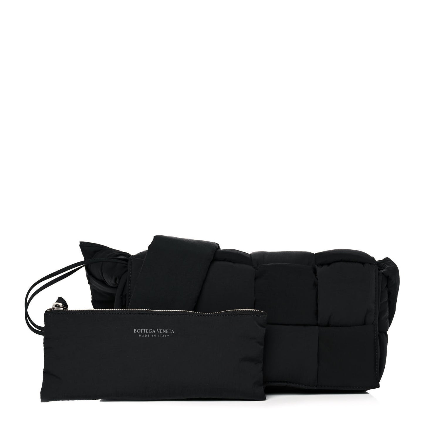 Nylon Intrecciato Padded Tech Cassette Bag Black