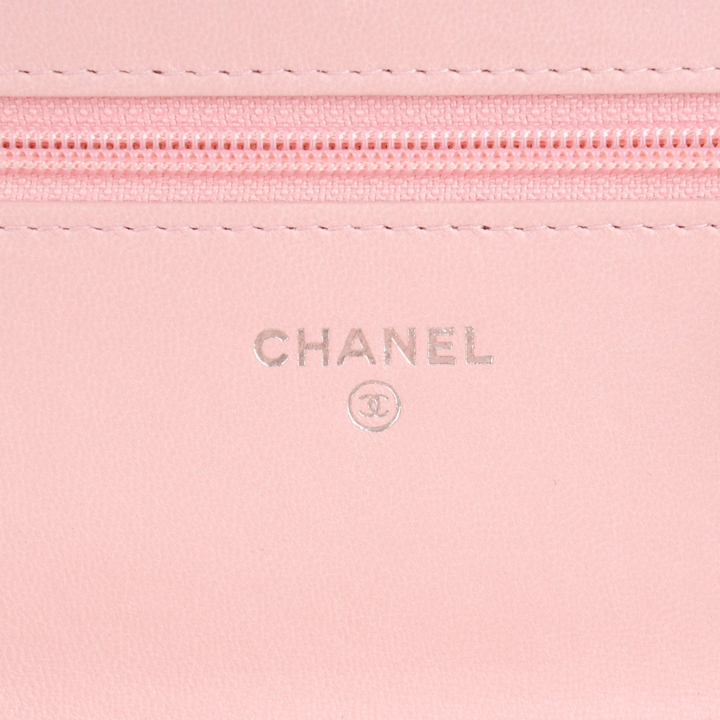 Lambskin Quilted Wallet On Chain WOC Light Pink