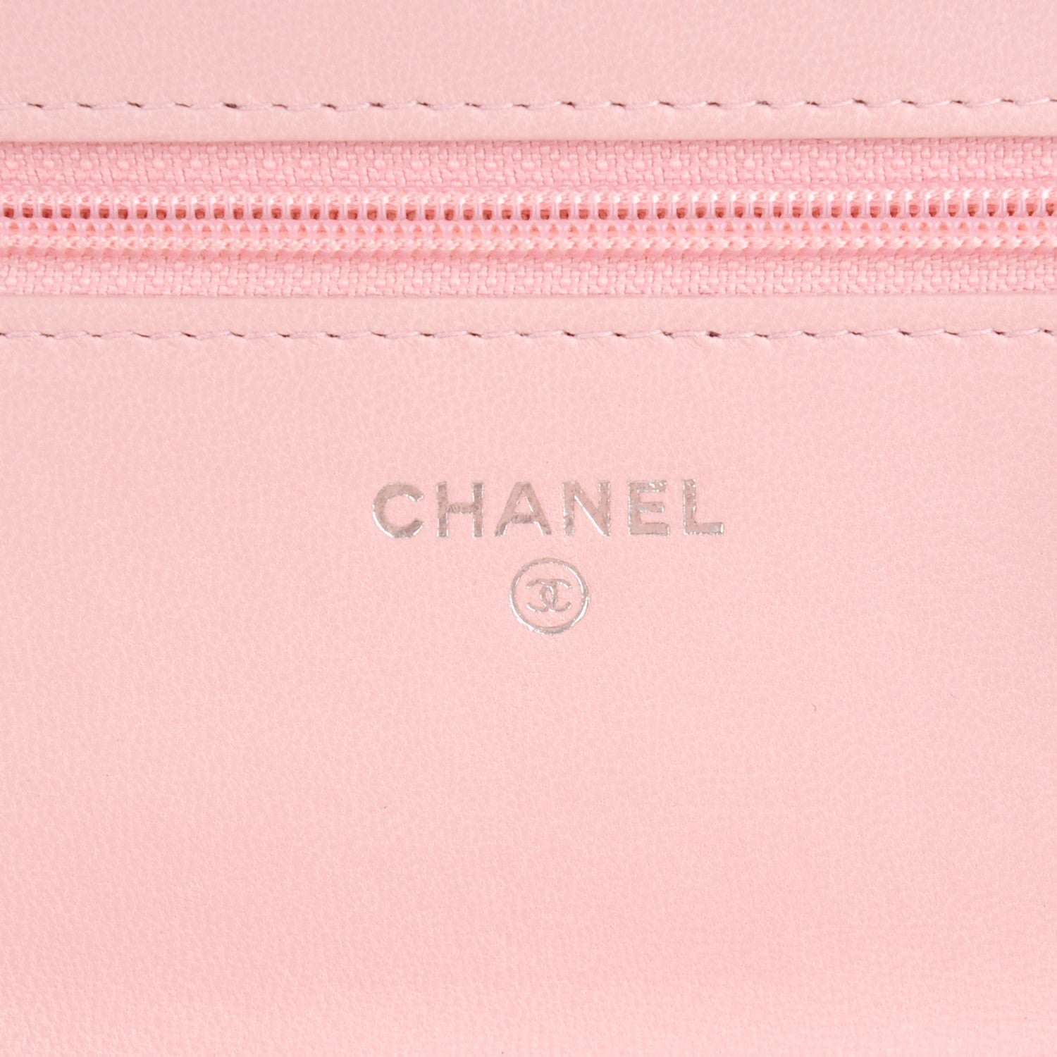 Chanel Lambskin Quilted Wallet On Chain WOC Light Pink 6 of 8