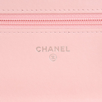 Chanel Lambskin Quilted Wallet On Chain WOC Light Pink 6 of 8