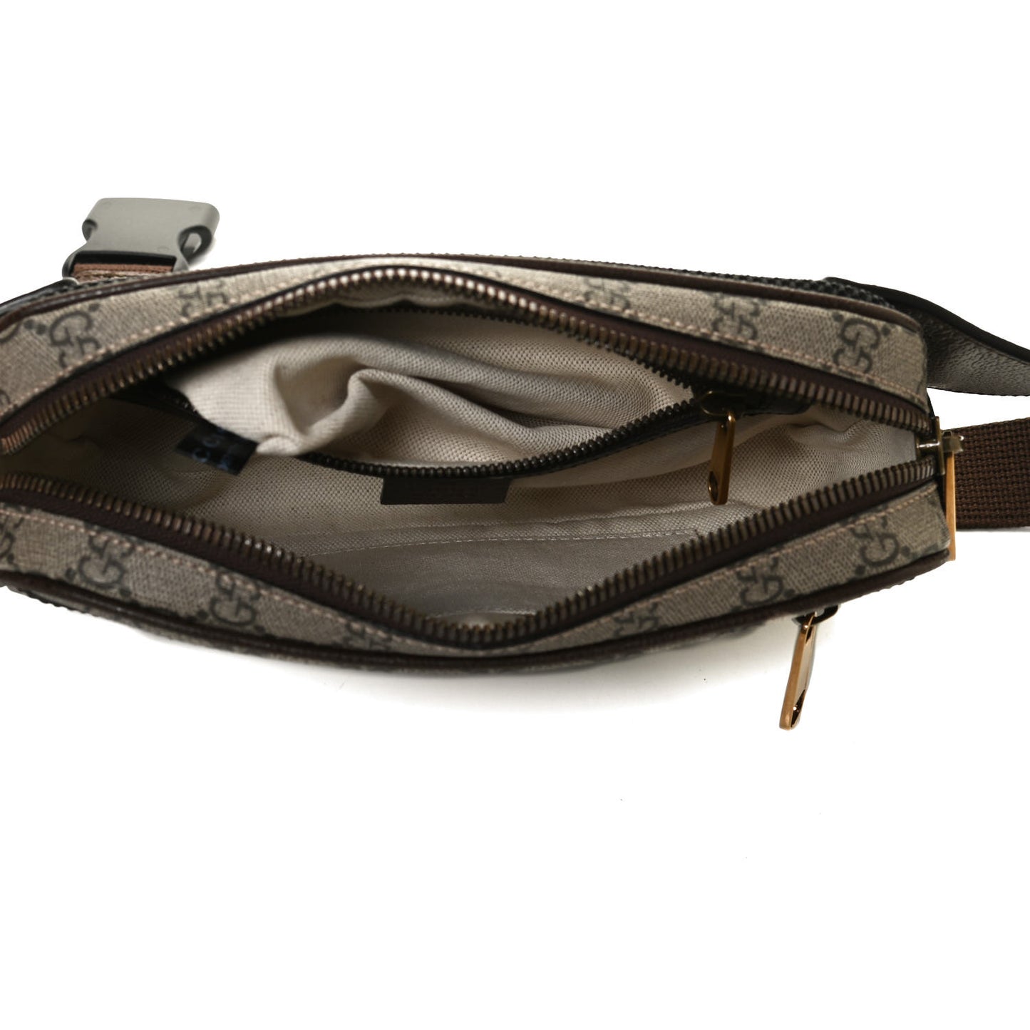 Soft GG Supreme Monogram Medium Ophidia Belt Bag Dark Brown