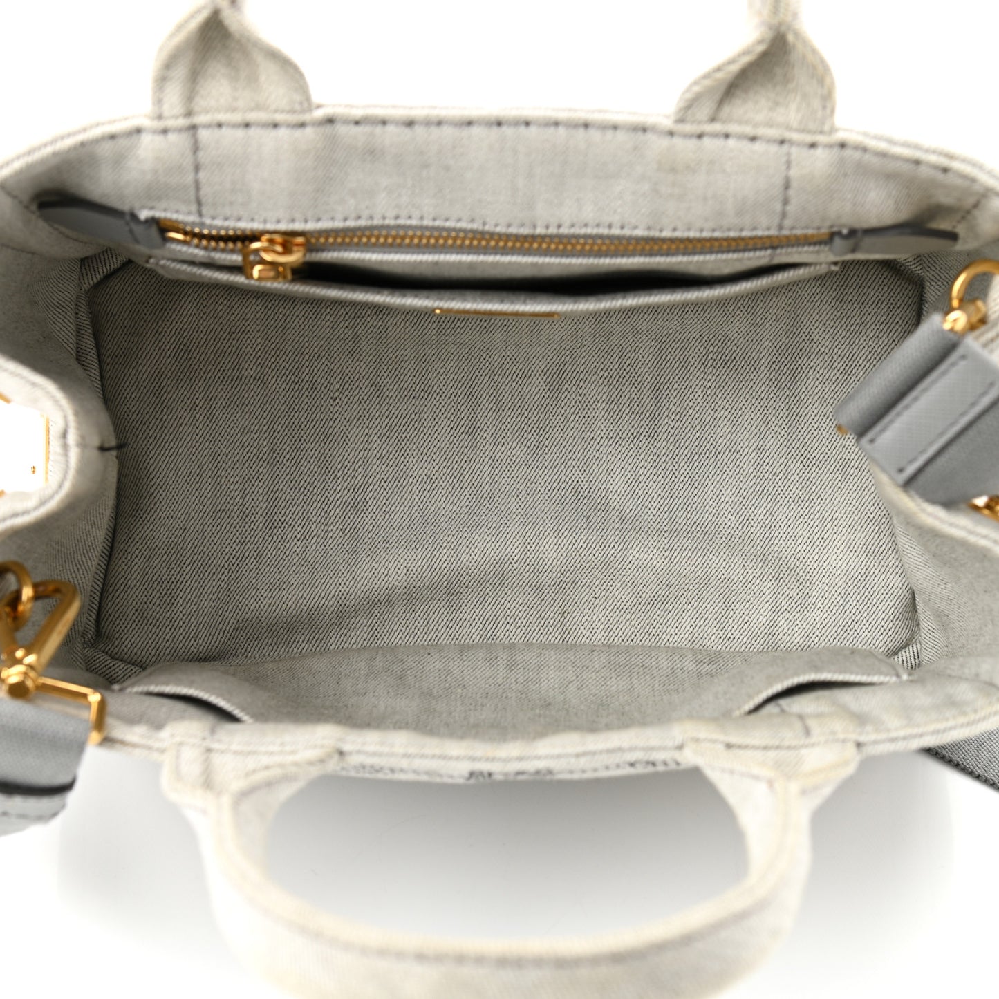 Denim Small Logo Tote Bianco