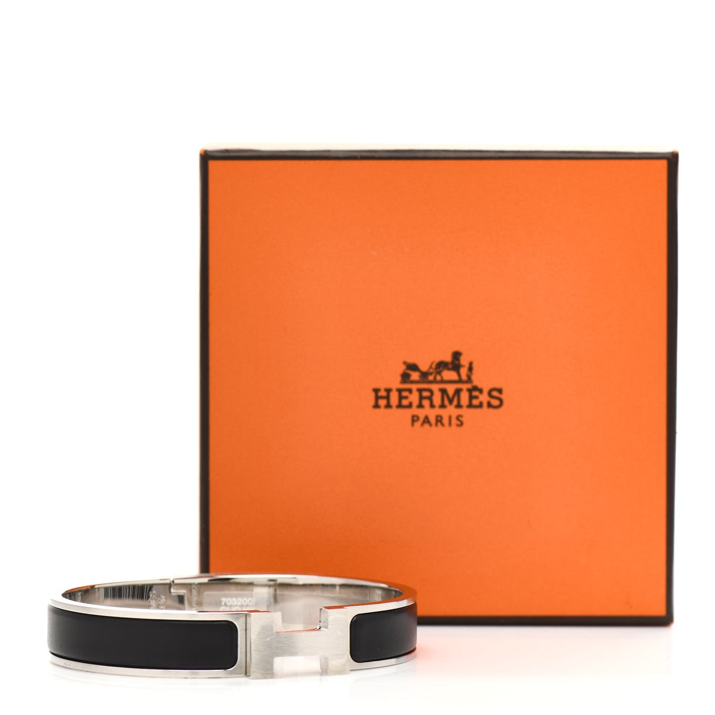 Matte Enamel Narrow Clic Clac HH Bracelet GM Black