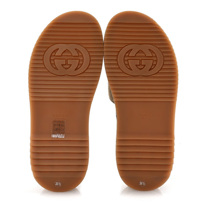 Gucci Monogram Maxi GG Angelina Platform 55mm Slide Sandals 39.5 Camel Ebony 6 of 10