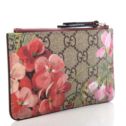 Gucci GG Supreme Monogram Blooms Key Ring Coin Case Beige Multicolor Dry Rose 3 of 7
