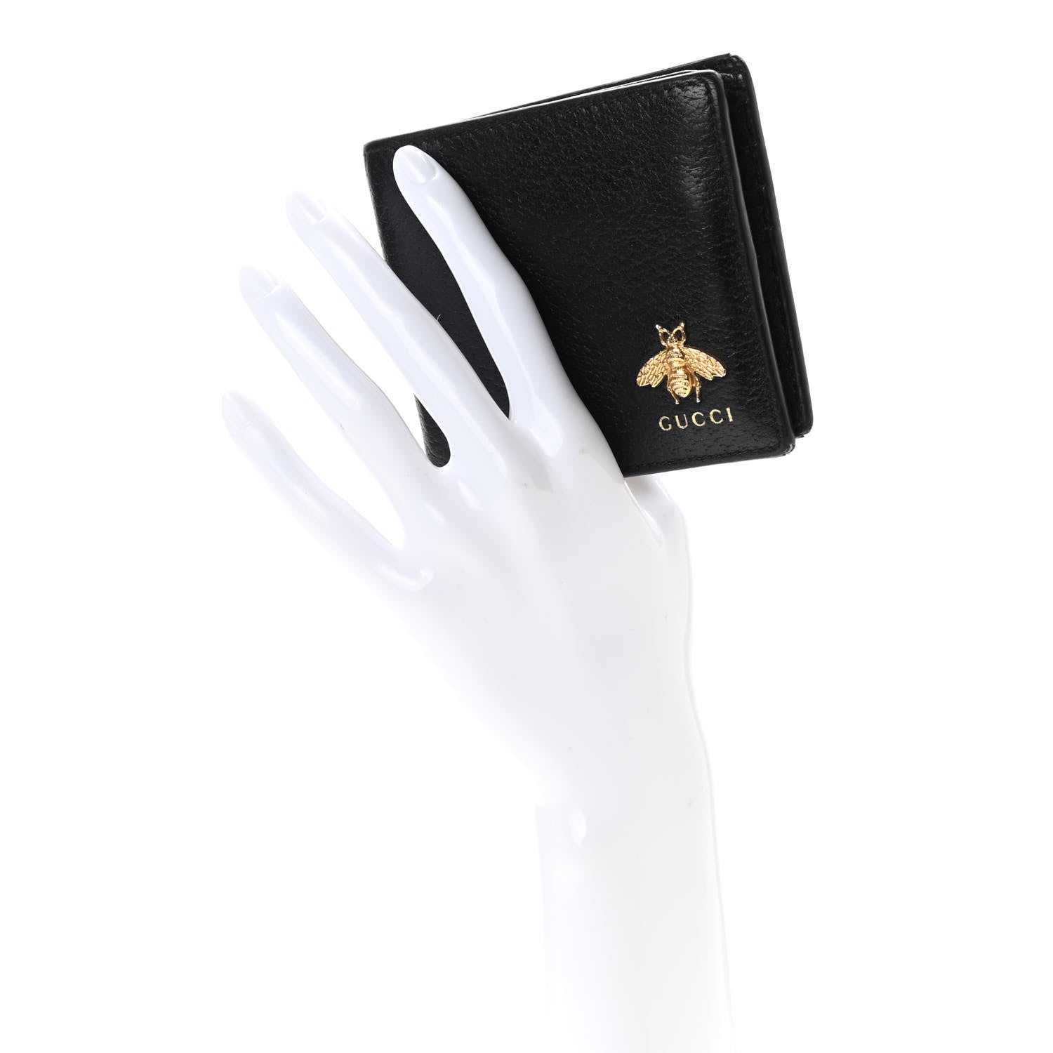 Gucci Calfskin Bee Bi-Fold Wallet Black 2 of 8