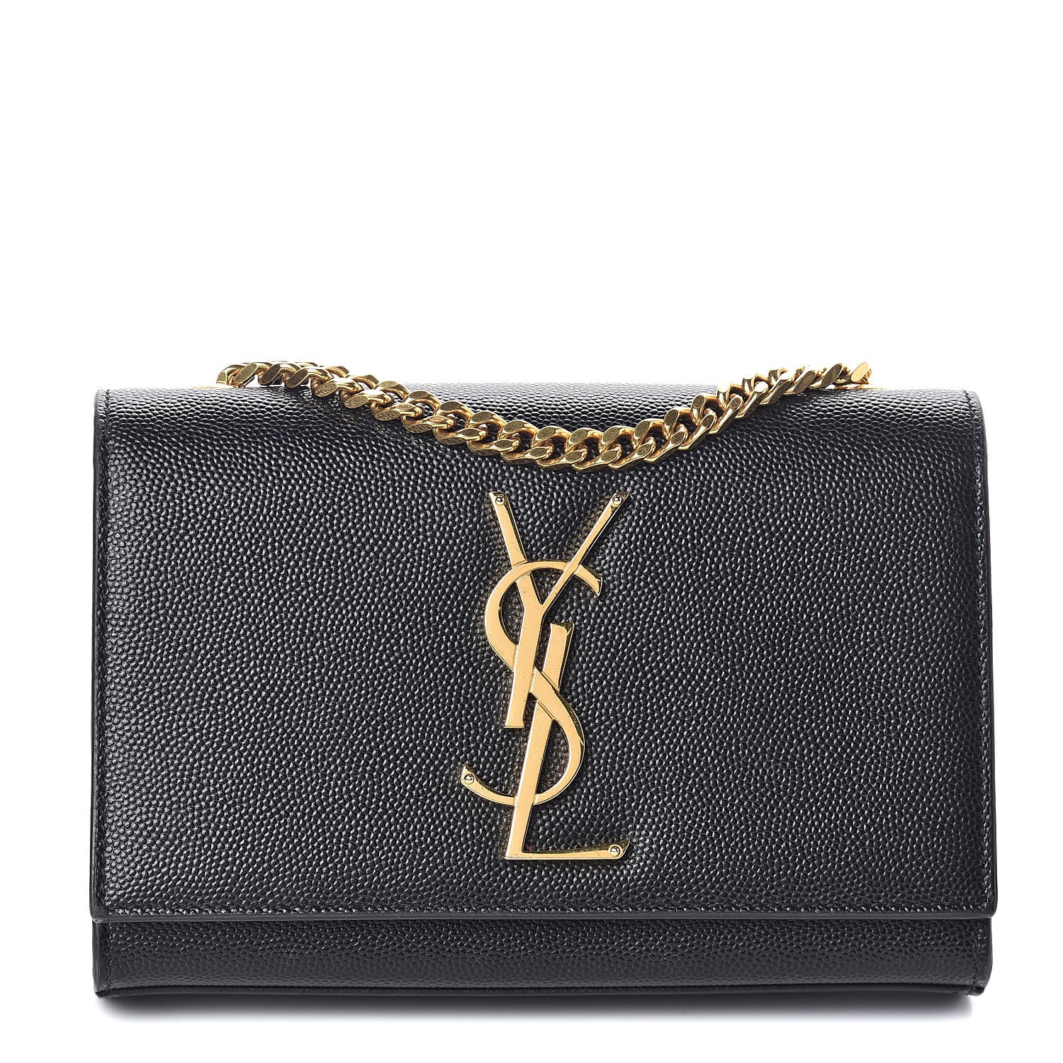 Saint Laurent Grain De Poudre Small Monogram Kate Satchel Black 1 of 8