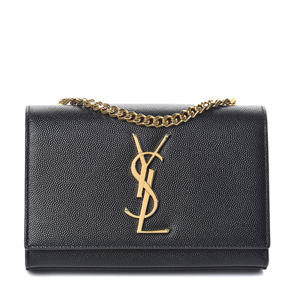 Saint Laurent Grain De Poudre Small Monogram Kate Satchel Black 1 of 8