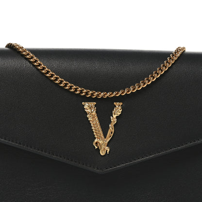 Versace Vitello Virtus Wallet on Chain Black 7 of 9