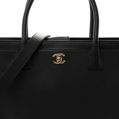 Chanel Calfskin Cerf Executive Shopper Tote Black 9 of 11