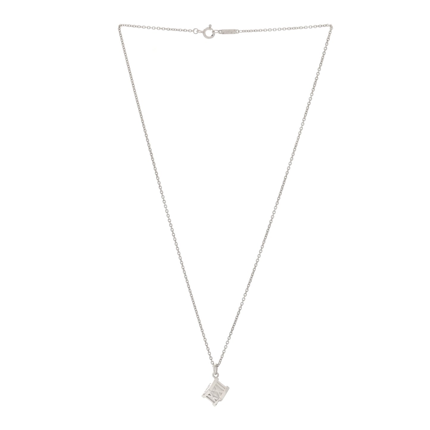 Sterling Silver Atlas Cube Pendant Necklace