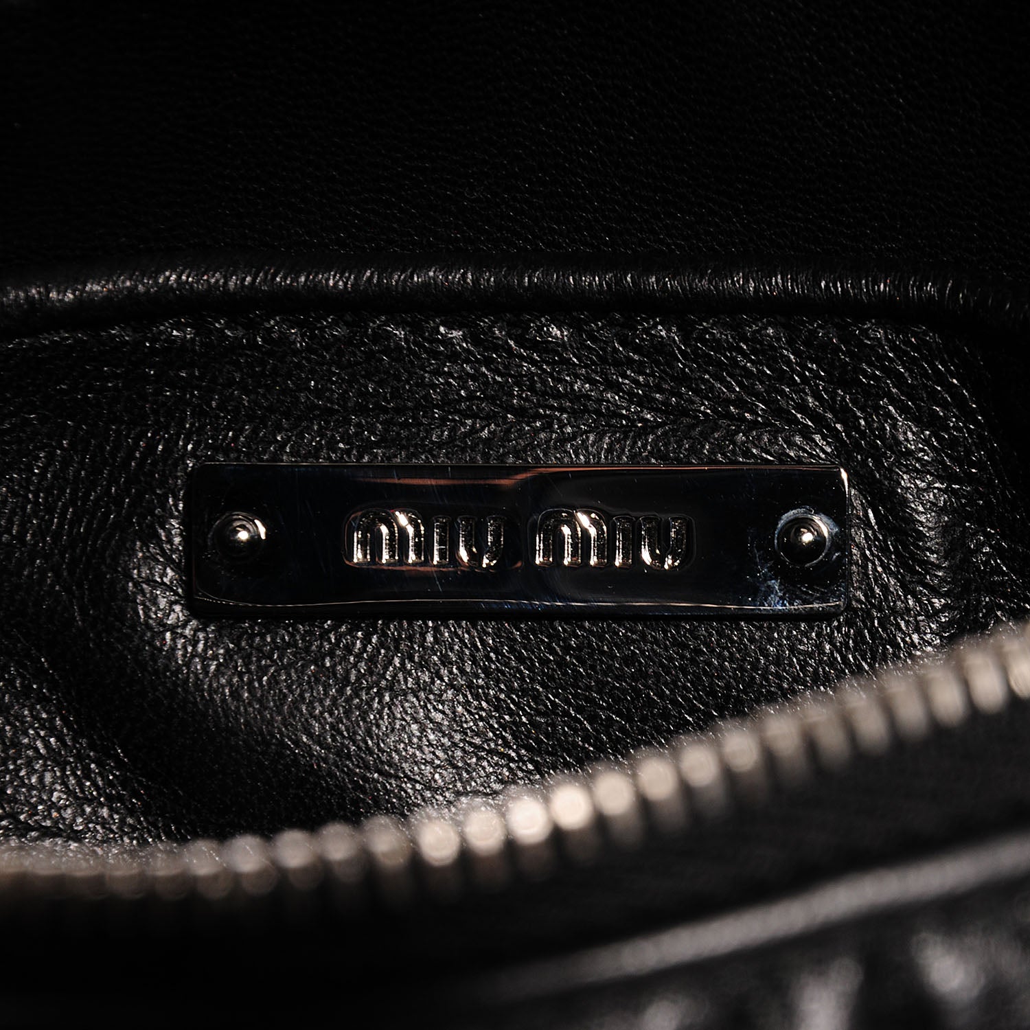Miu Miu Nappa Matelasse Crystal Shoulder Bag Black 7 of 9