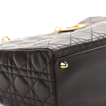 Christian Dior Lambskin Cannage Large Lady Dior Dark Brown 16 of 20