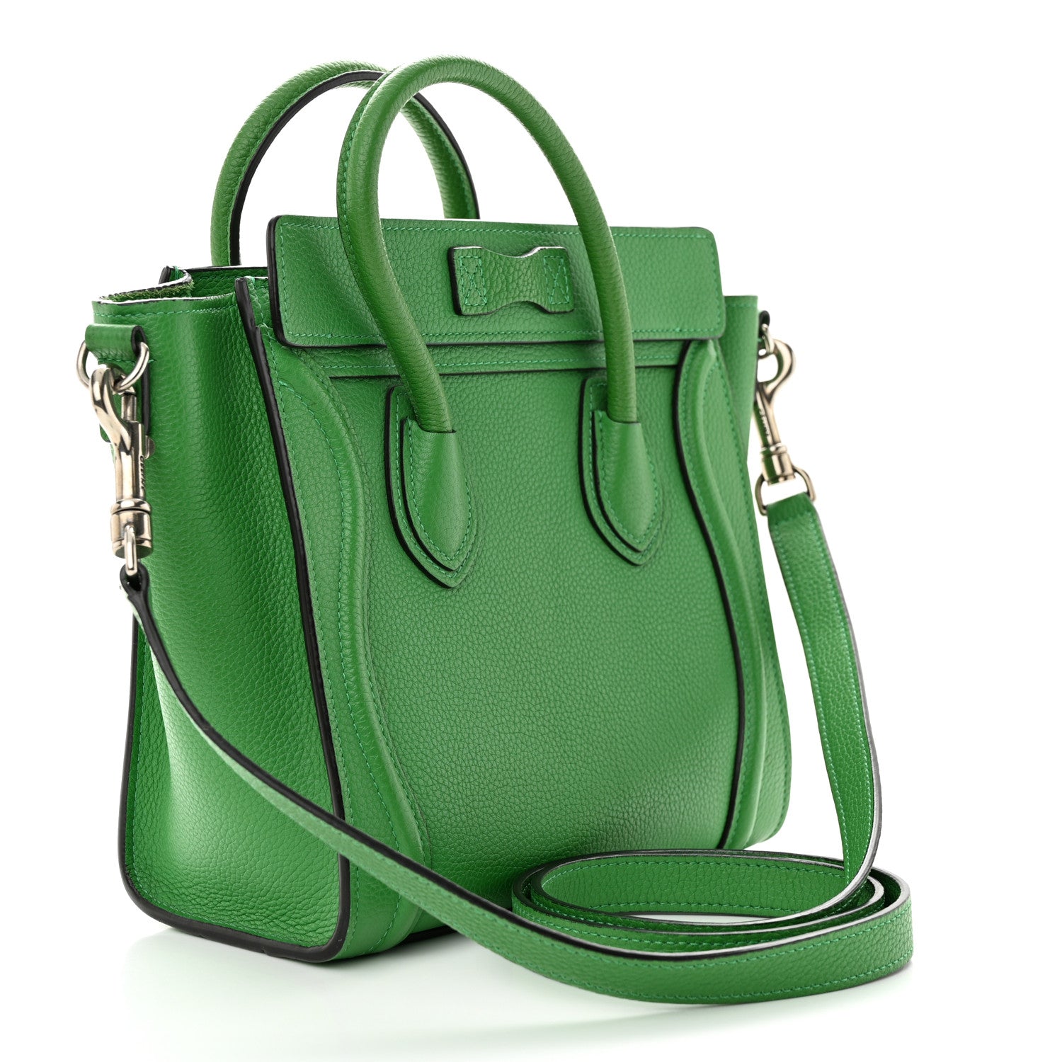 Celine Drummed Calfskin Nano Luggage Mint 3 of 11