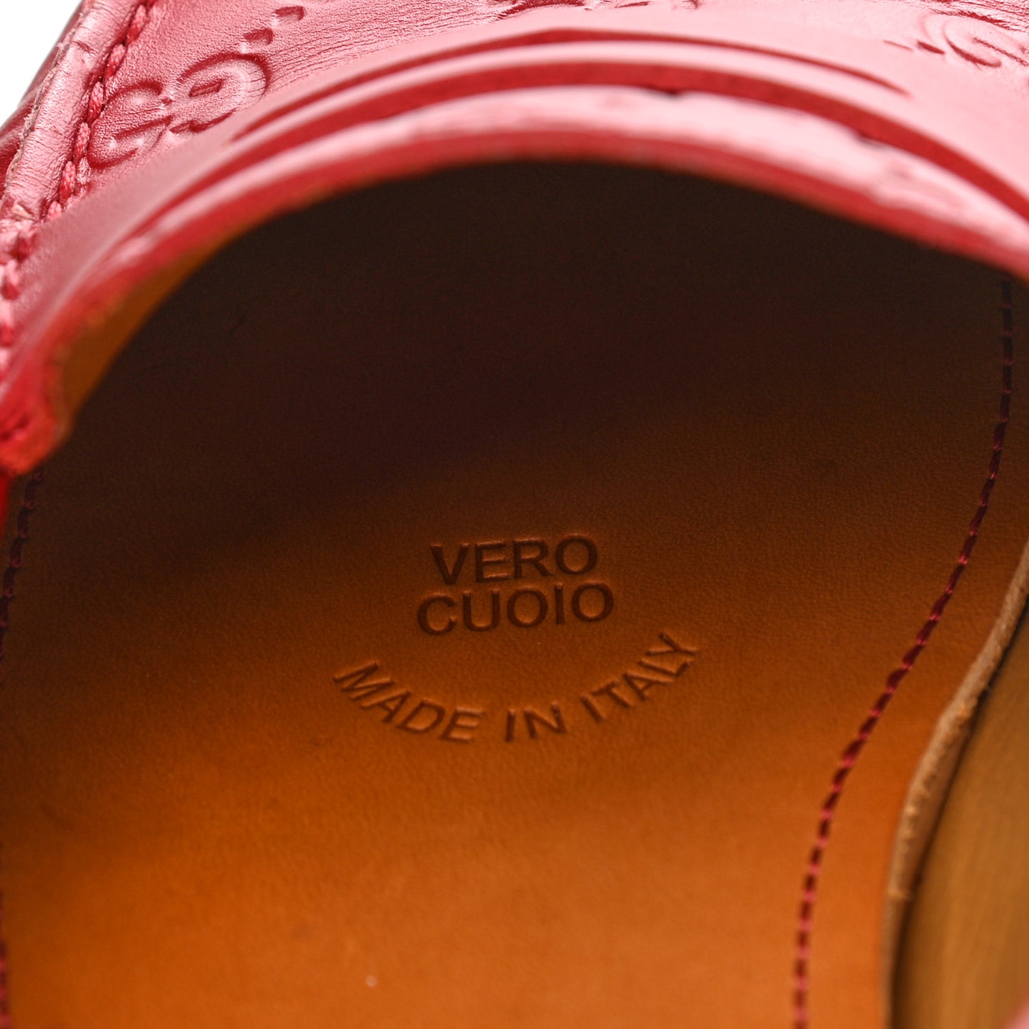 Guccissima Calfskin Mens Driver Loafers 6.5 Red