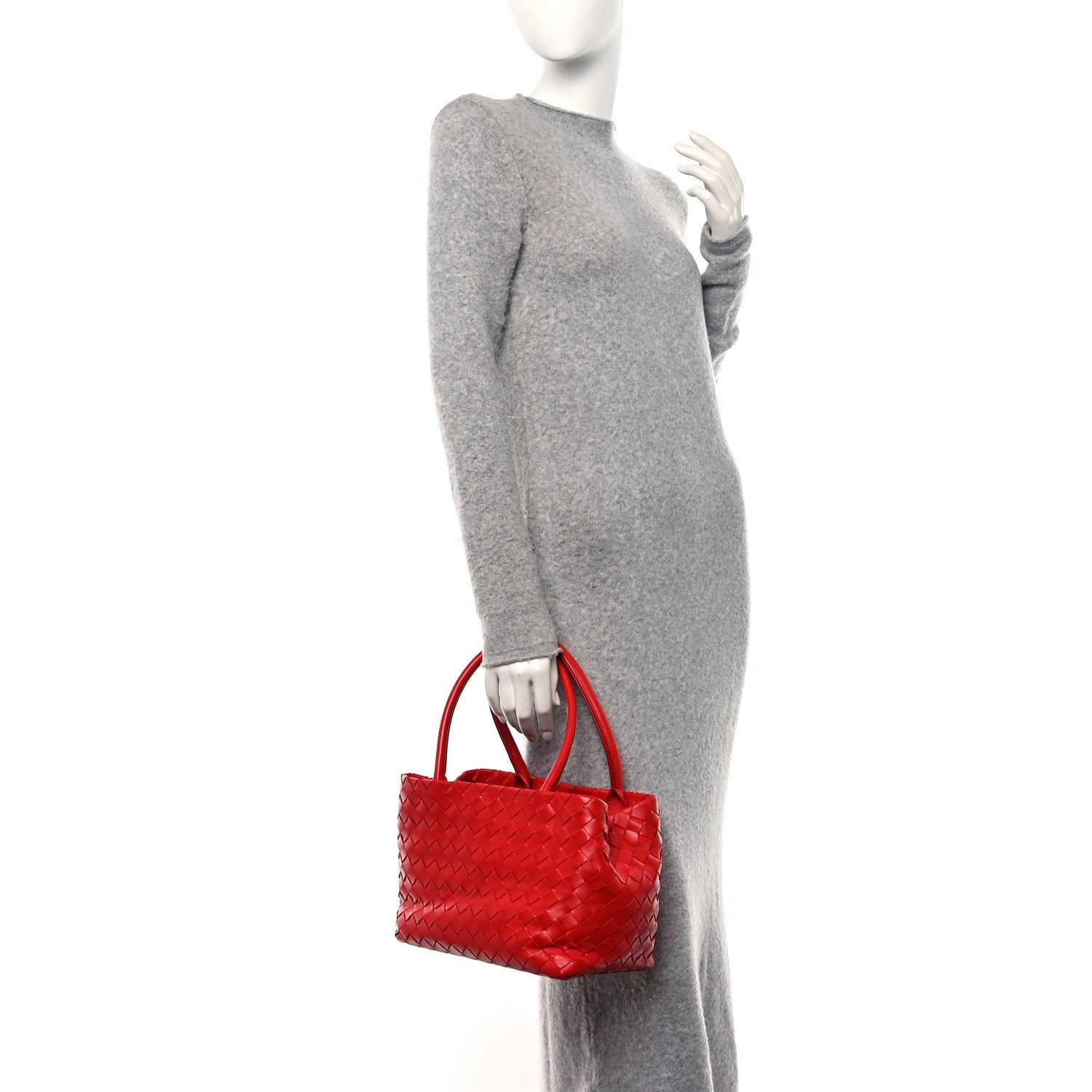 Bottega Veneta Nappa Intrecciato Tote Bag Red 2 of 13