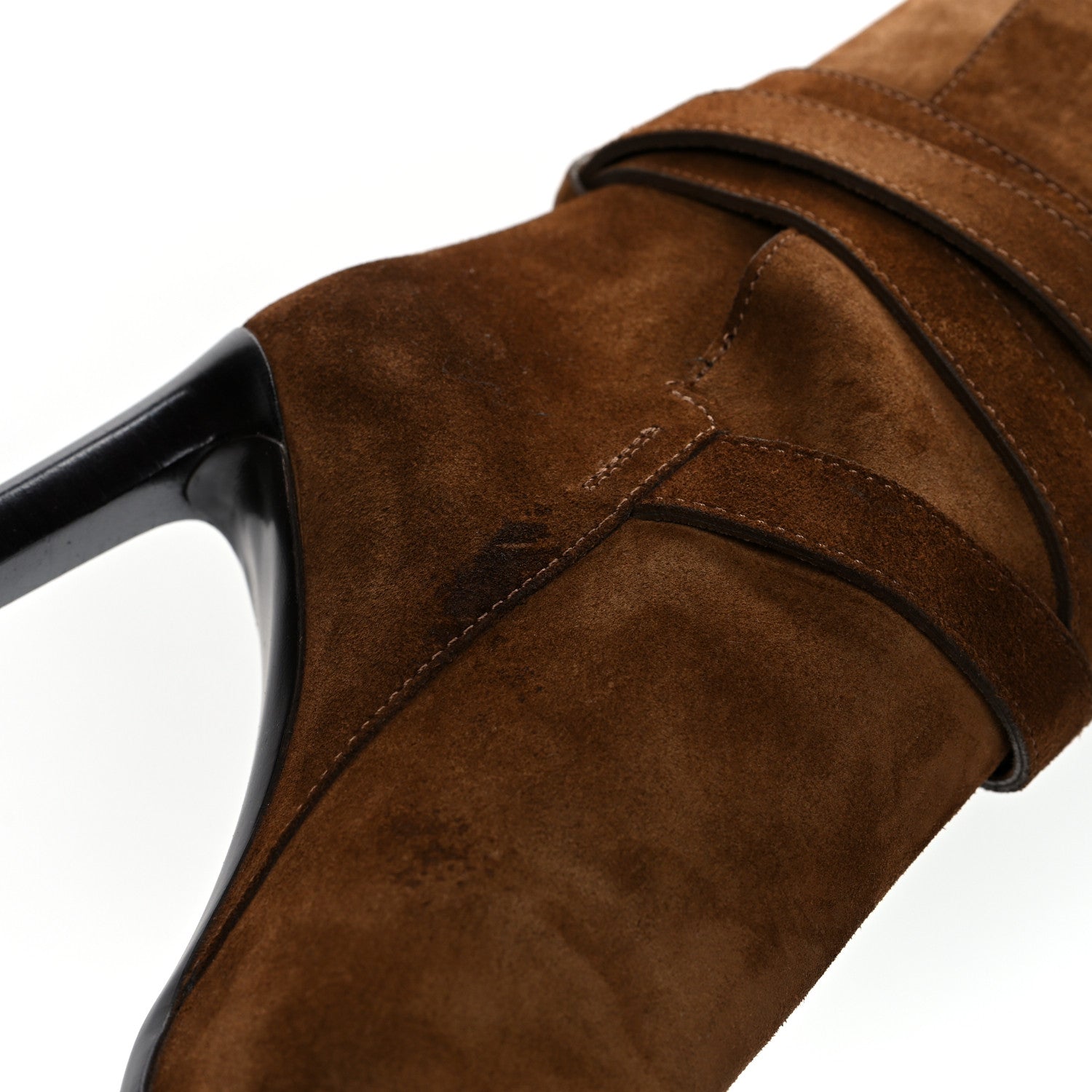 Saint Laurent Suede Mica Buckle Western Ankle Booties Brown 39.5 11 of 12