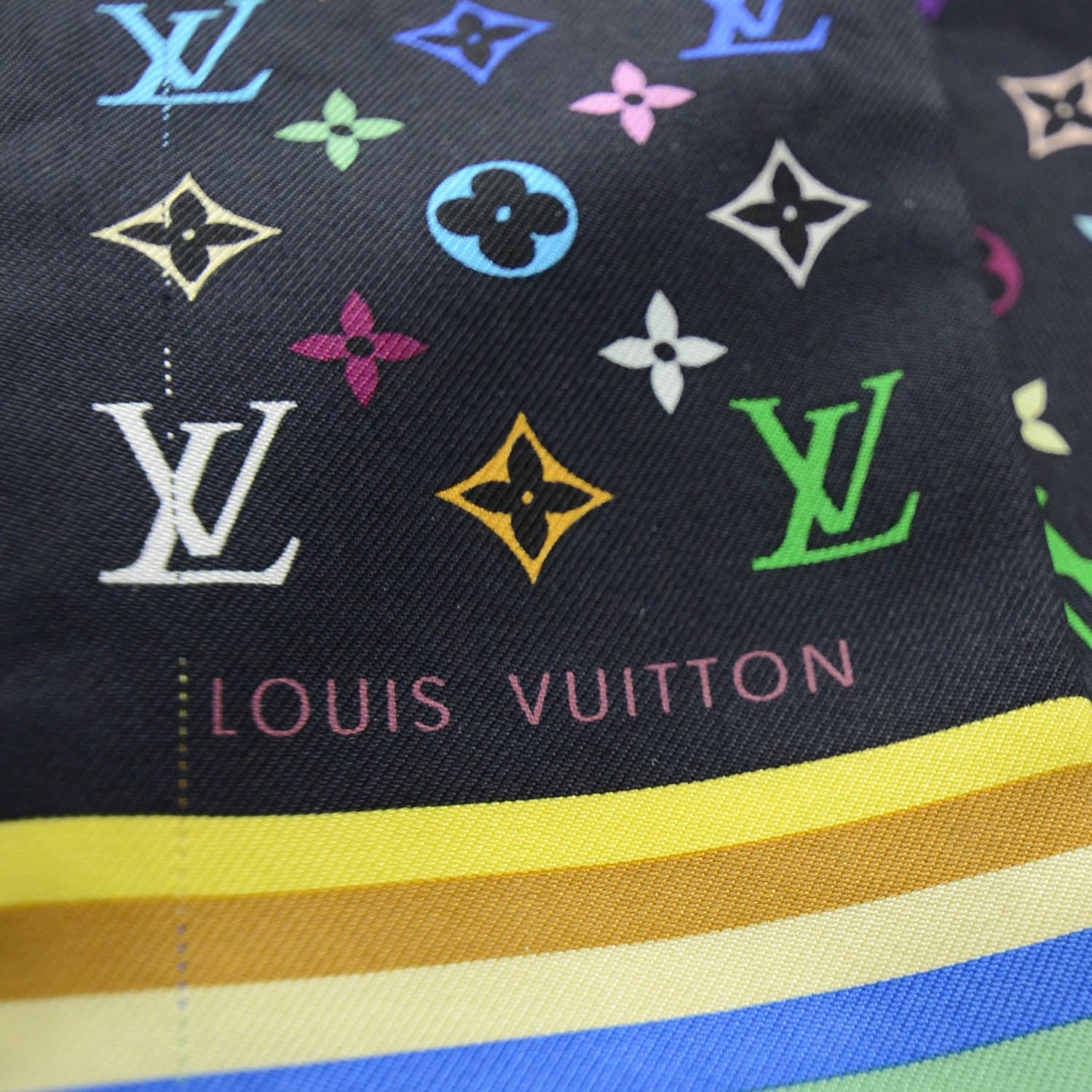 Louis Vuitton Silk Monogram Multicolor Bandeau Black 2 of 5