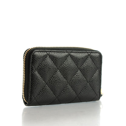 Chanel Caviar Quilted Zip Coin Purse Black 3 of 7