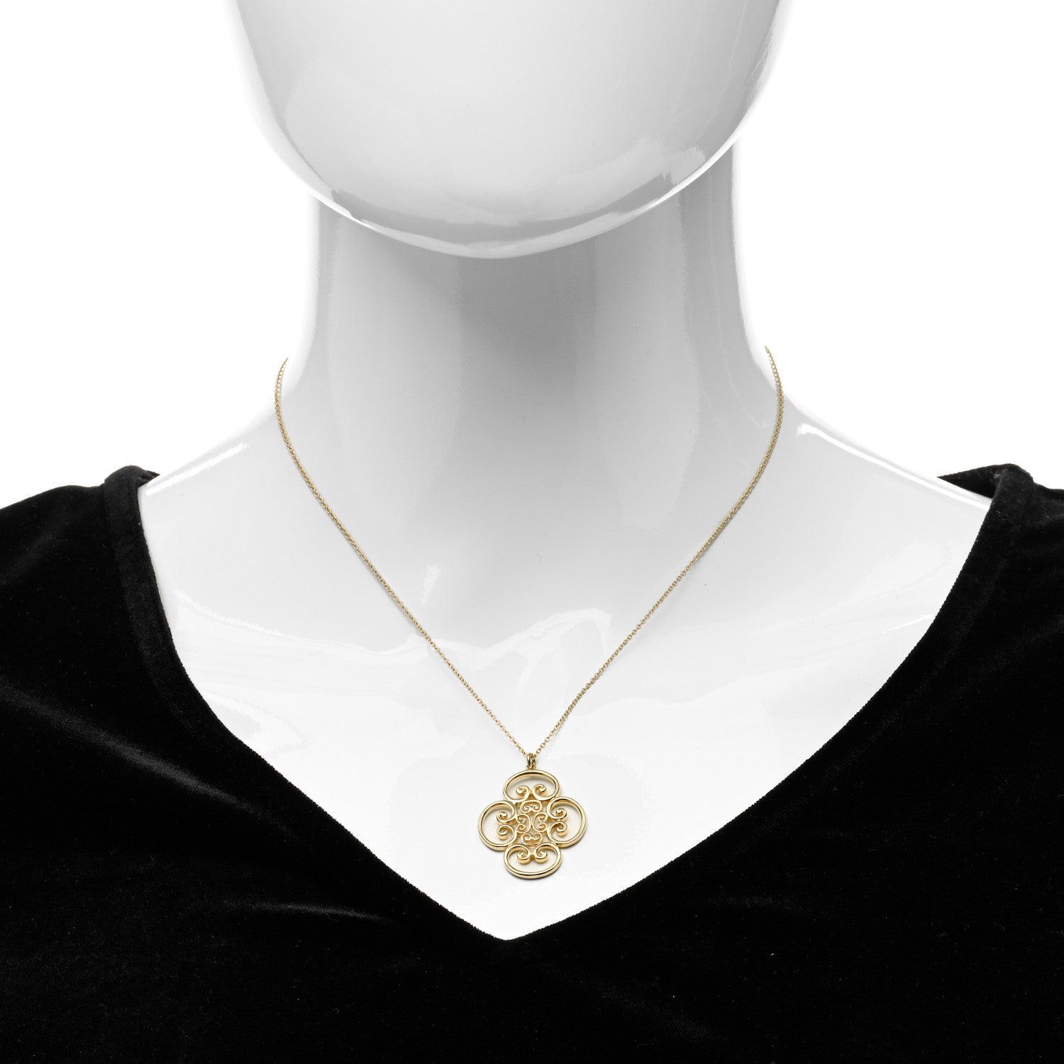 Tiffany 18K Yellow Gold Paloma Picasso Venezia Goldoni Quadruplo Pendant Necklace 2 of 5