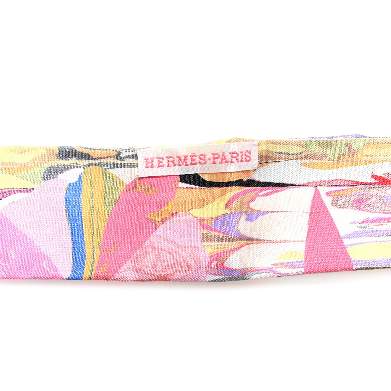 Hermes Silk Marble Silk Twilly Rose Vert Violet 3 of 4