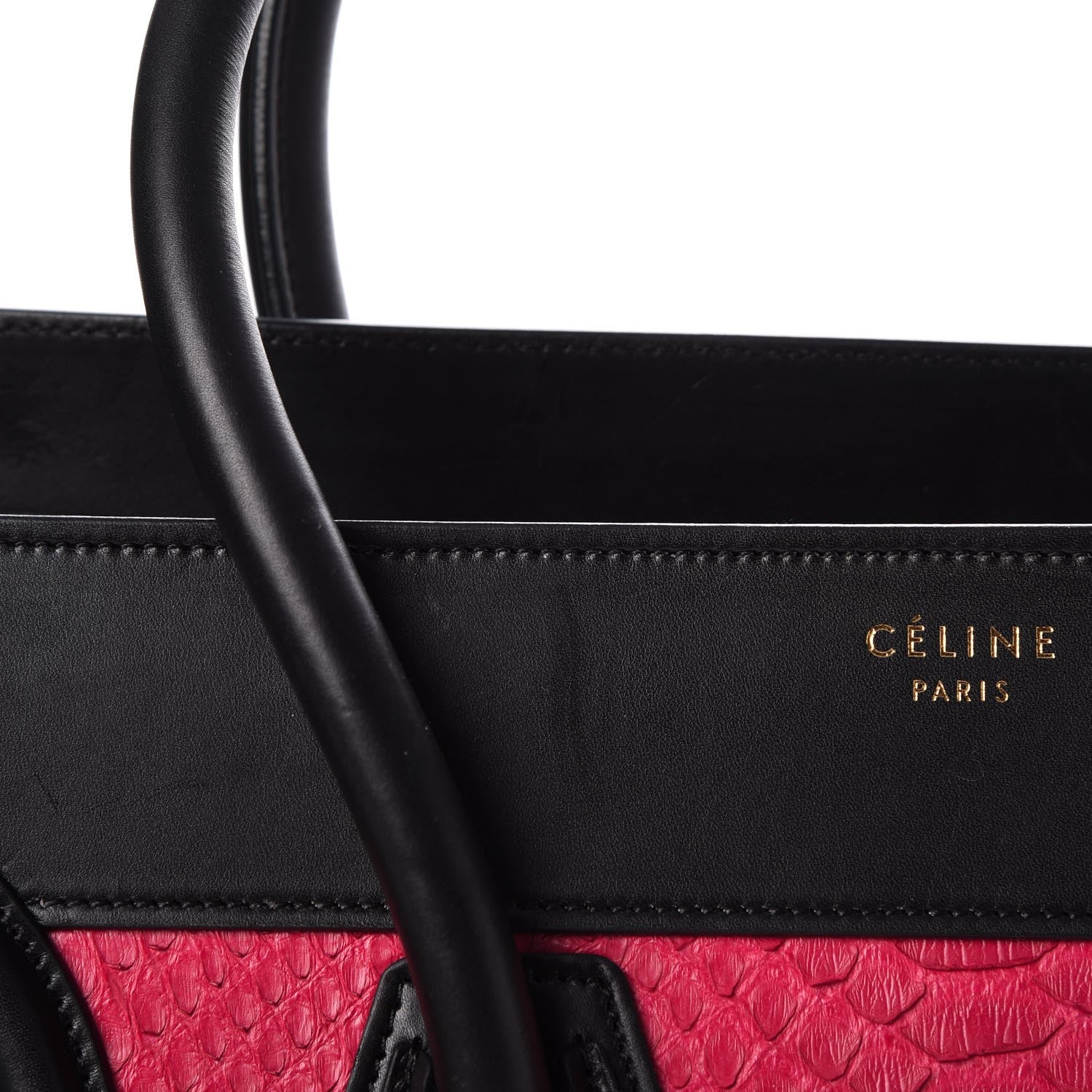 Celine Python Smooth Calfskin Tri-color Mini Luggage Fuchsia 8 of 12