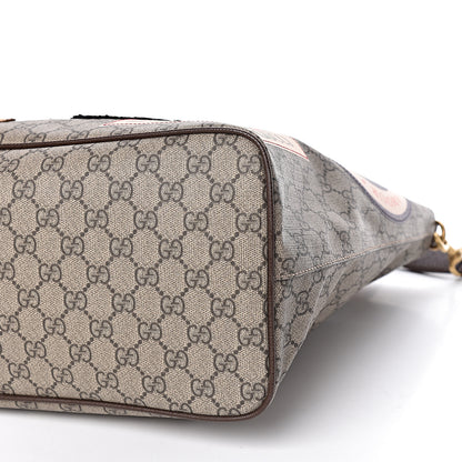 Gucci Soft GG Supreme Monogram Courrier Medium Crossbody Tote Beige New Acero 9 of 11