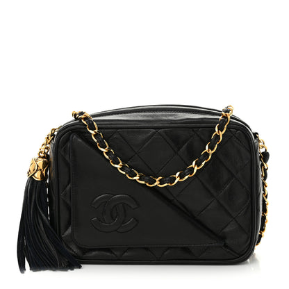 Chanel Lambskin Quilted Tassel Camera Case Black 1 of 13