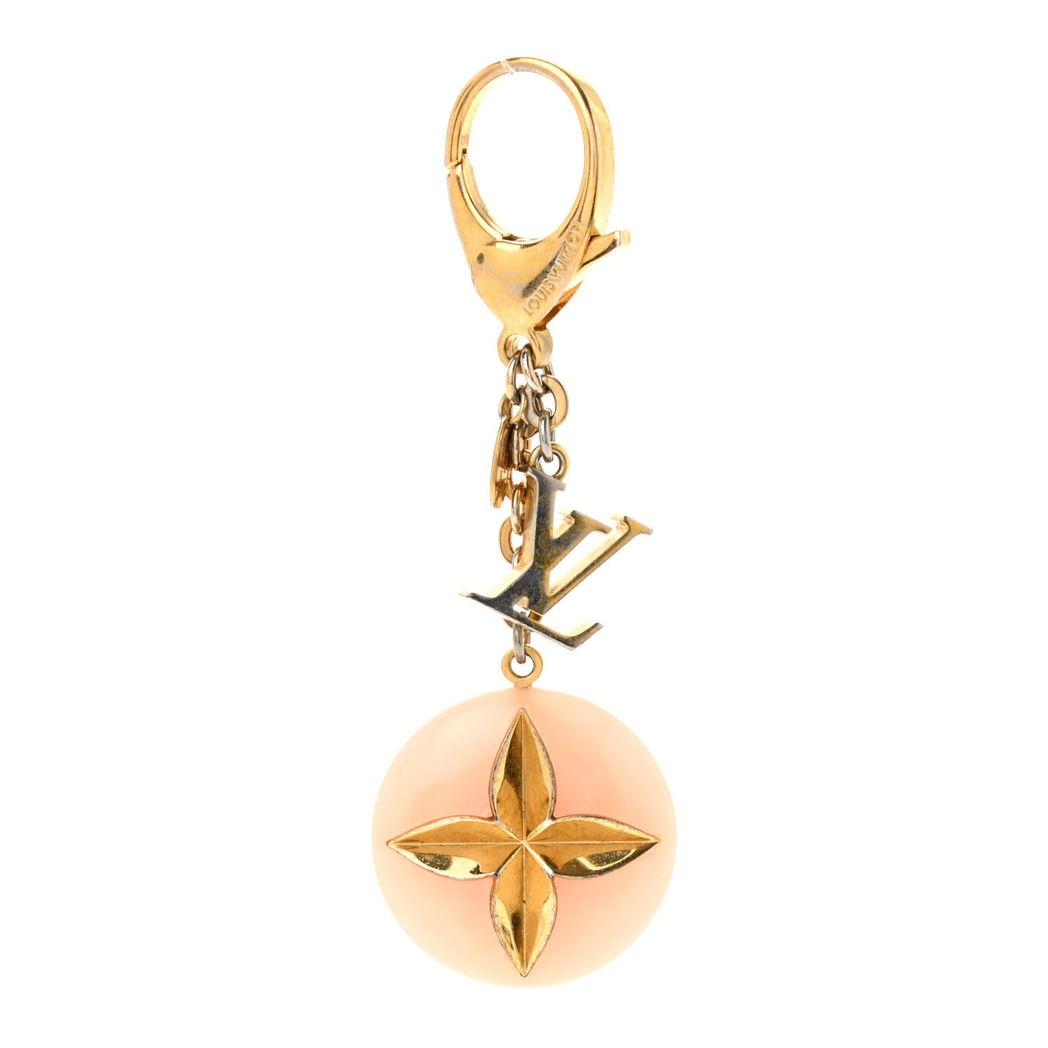 Louis Vuitton Acetate Hollow Flower Bag Charm Suede Rose 1 of 5