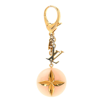 Louis Vuitton Acetate Hollow Flower Bag Charm Suede Rose 1 of 5