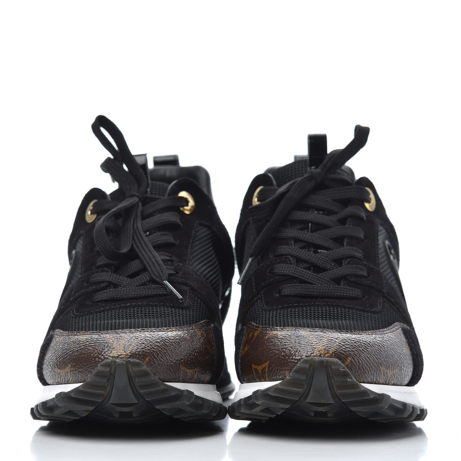 Louis Vuitton Suede Monogram Run Away Sneakers 38 Black 2 of 16