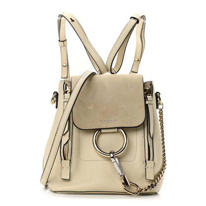 Chloe Suede Calfskin Mini Faye Backpack Off White 1 of 10