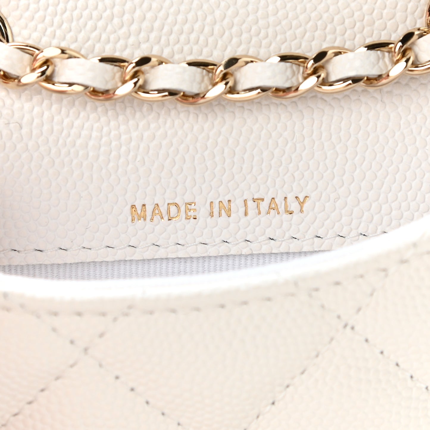 Caviar Quilted Belt Bag White