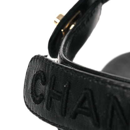 Chanel Lambskin CC Turnlock Sandals 40 Black 12 of 13