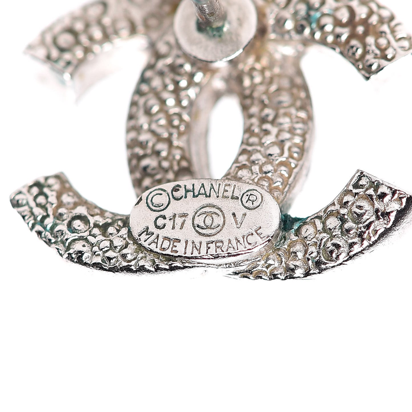 Crystal CC Earrings Silver