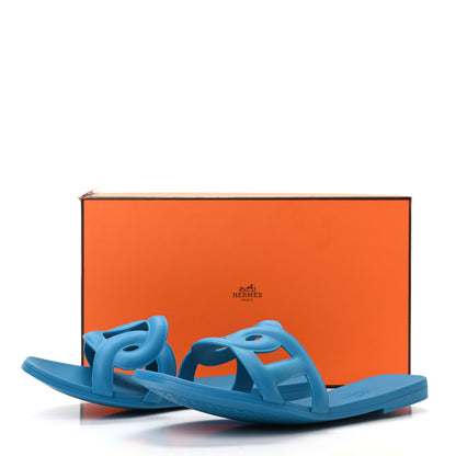 Hermes Rubber Aloha Sandals 37 Bleu Vif 8 of 8