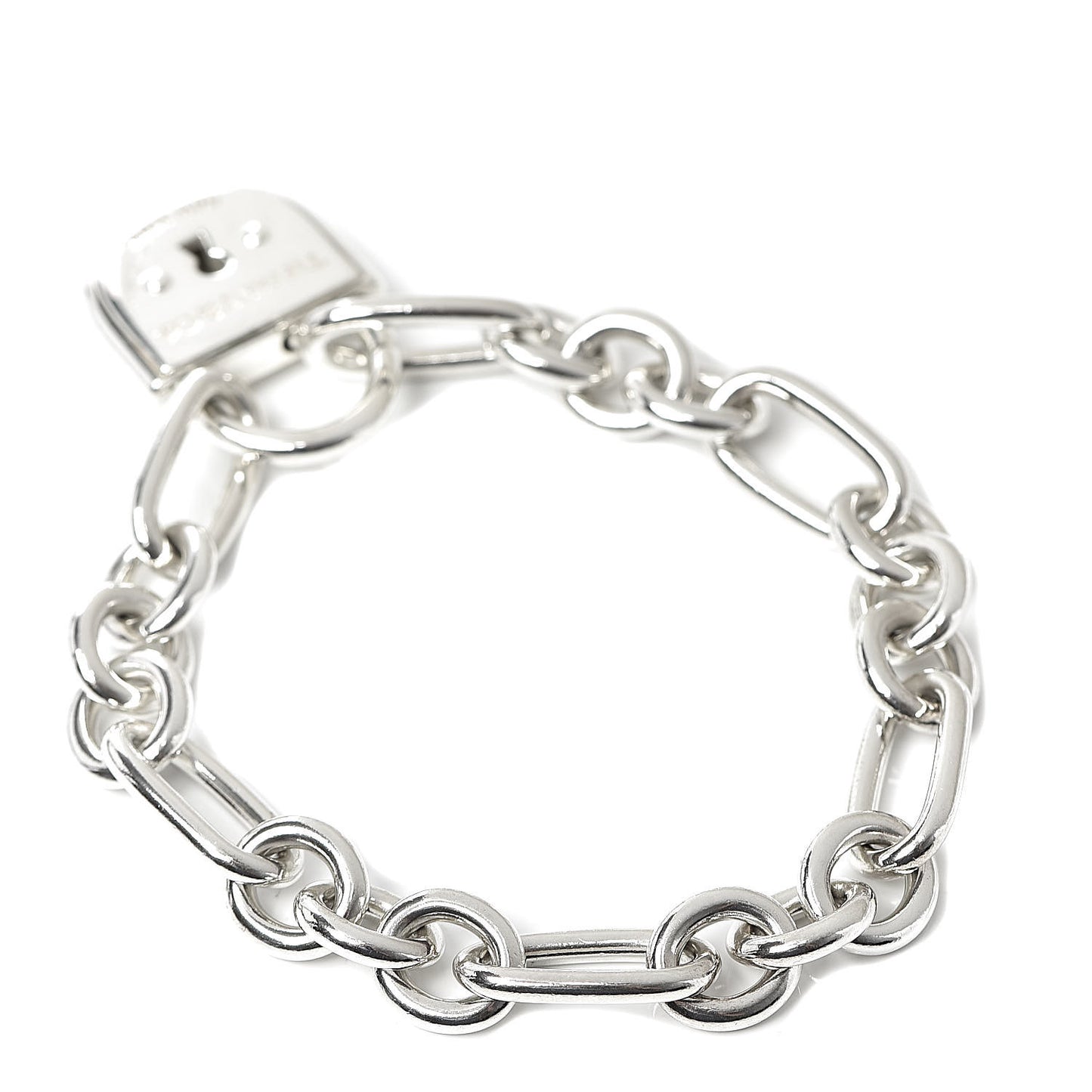Sterling Silver Lock Charm Bracelet
